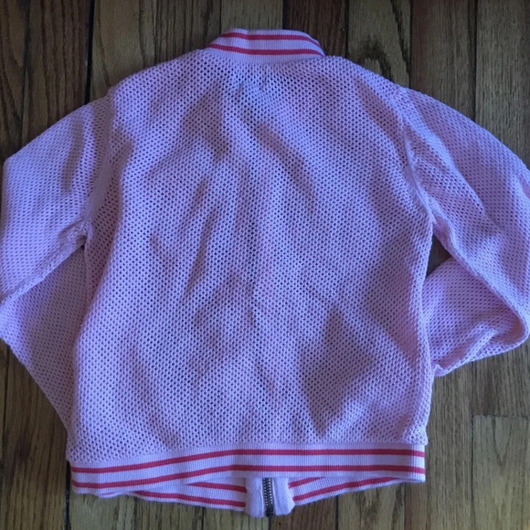 Ikks pink mesh varsity track jacket, size 8 - Picture 3 of 4